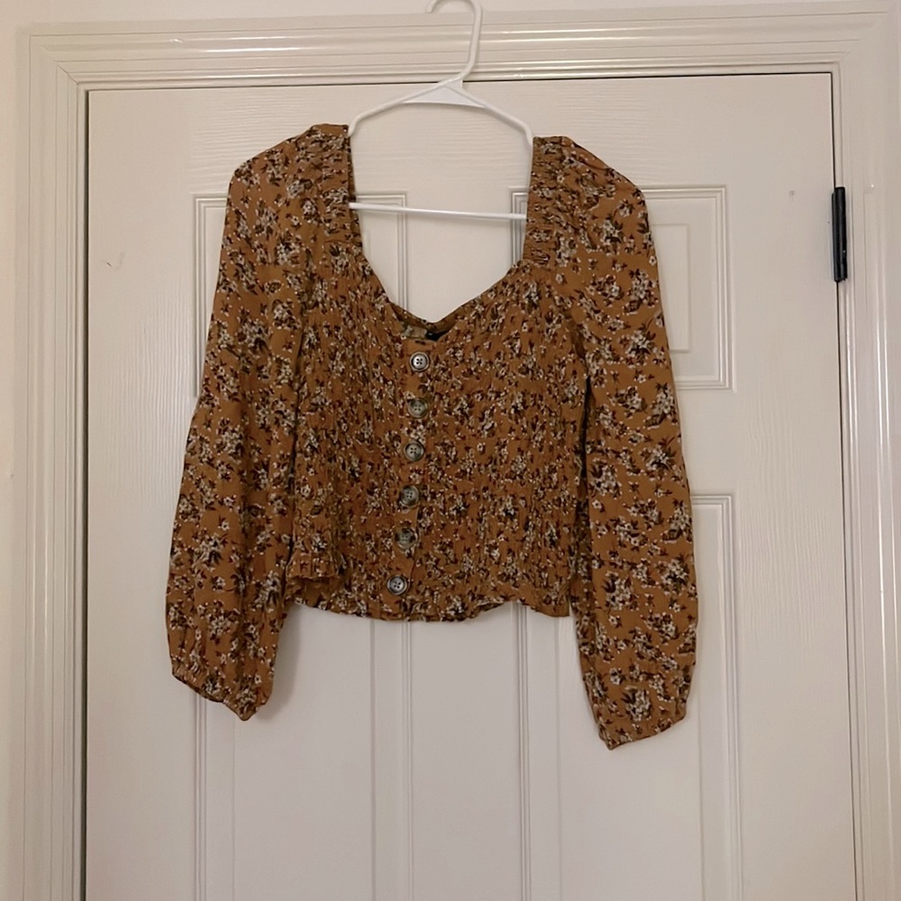 Flower Button Up Blouse